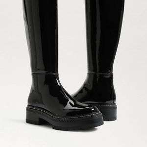 New, never worn, Sam Edelman, Lydia over the knee boots, Black patent leather.